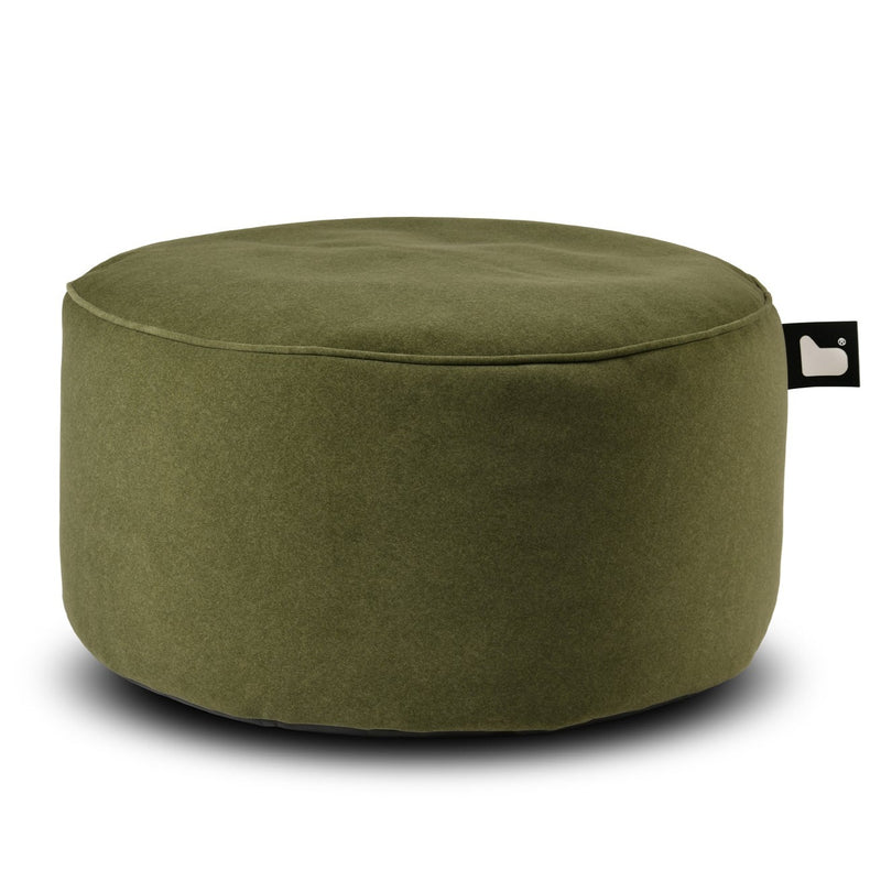 poufe moss green extreme lounging brushed suede