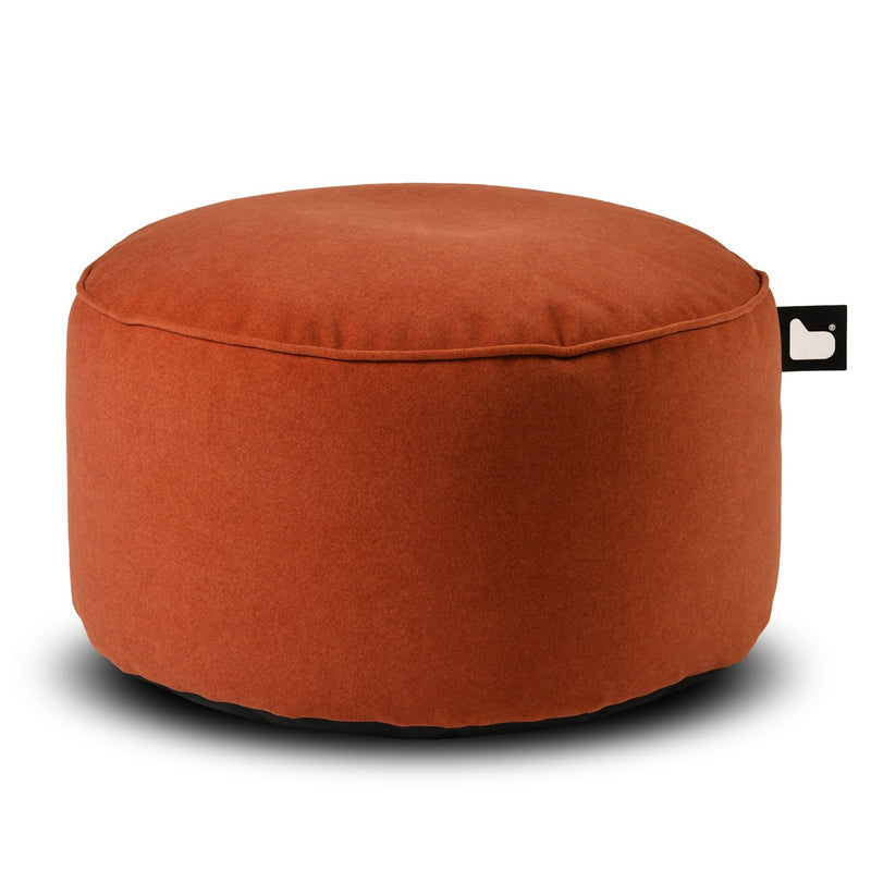 poufe rust red extreme lounging brushed suede