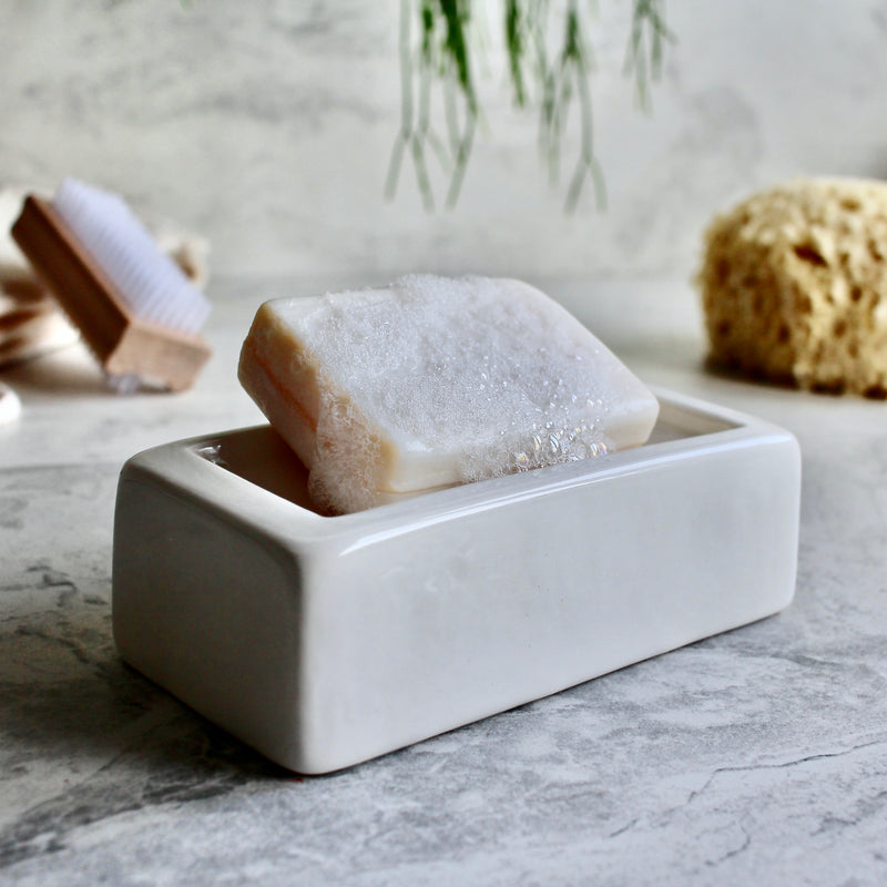london brick soap dish white