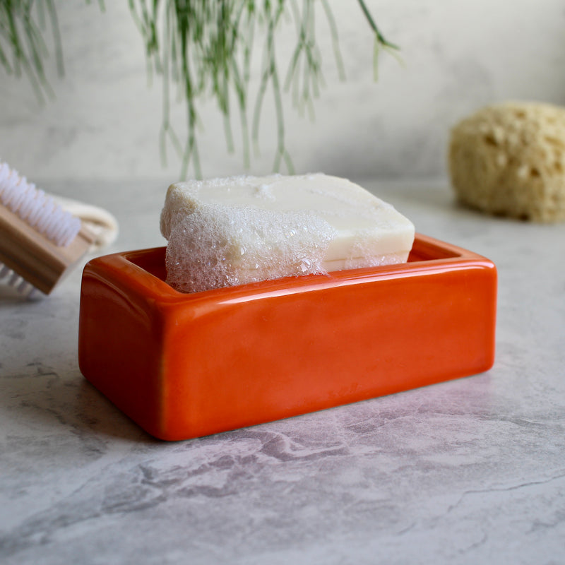 london brick soap dish orange