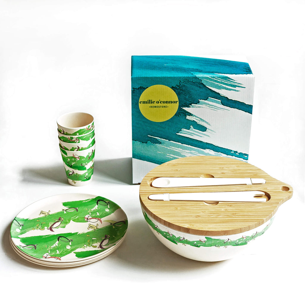 Emilie O'Connor Green Turtle Large Bamboo Set