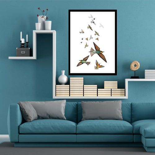 Bee Eaters Watercolour Wall Art Poster By Hershgold