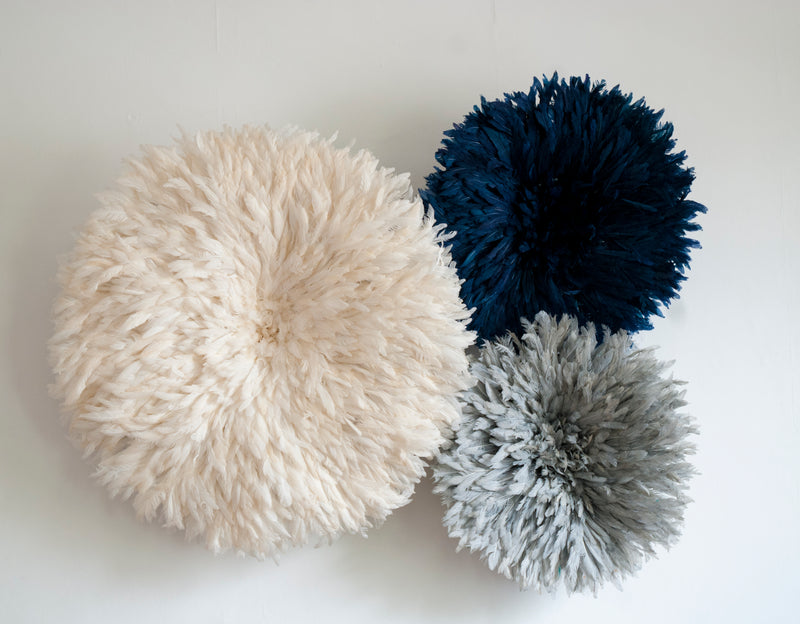 Juju Hat set of 3 . White, Blue and Grey 