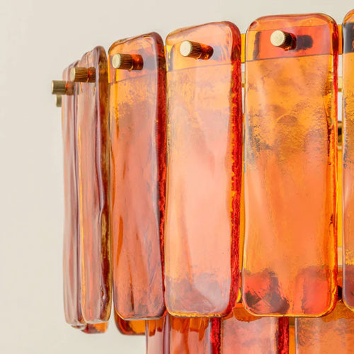 Amber Glass Chandelier | Contemporary Ceiling Light | Modern Amber ...