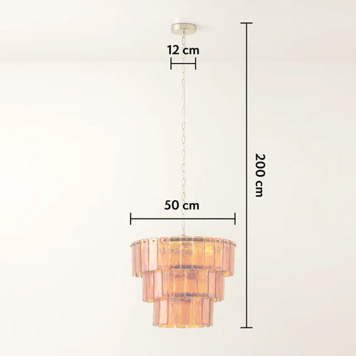Amber Glass 3 Tiered Chandelier by HouseOf