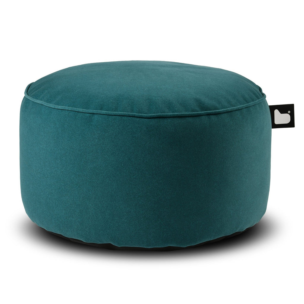 poufe Teal blue extreme lounging brushed suede