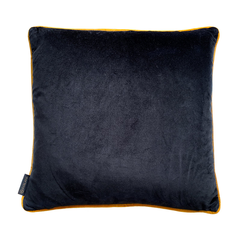 Dark Tropics Piped Velvet Cushion  by avalana