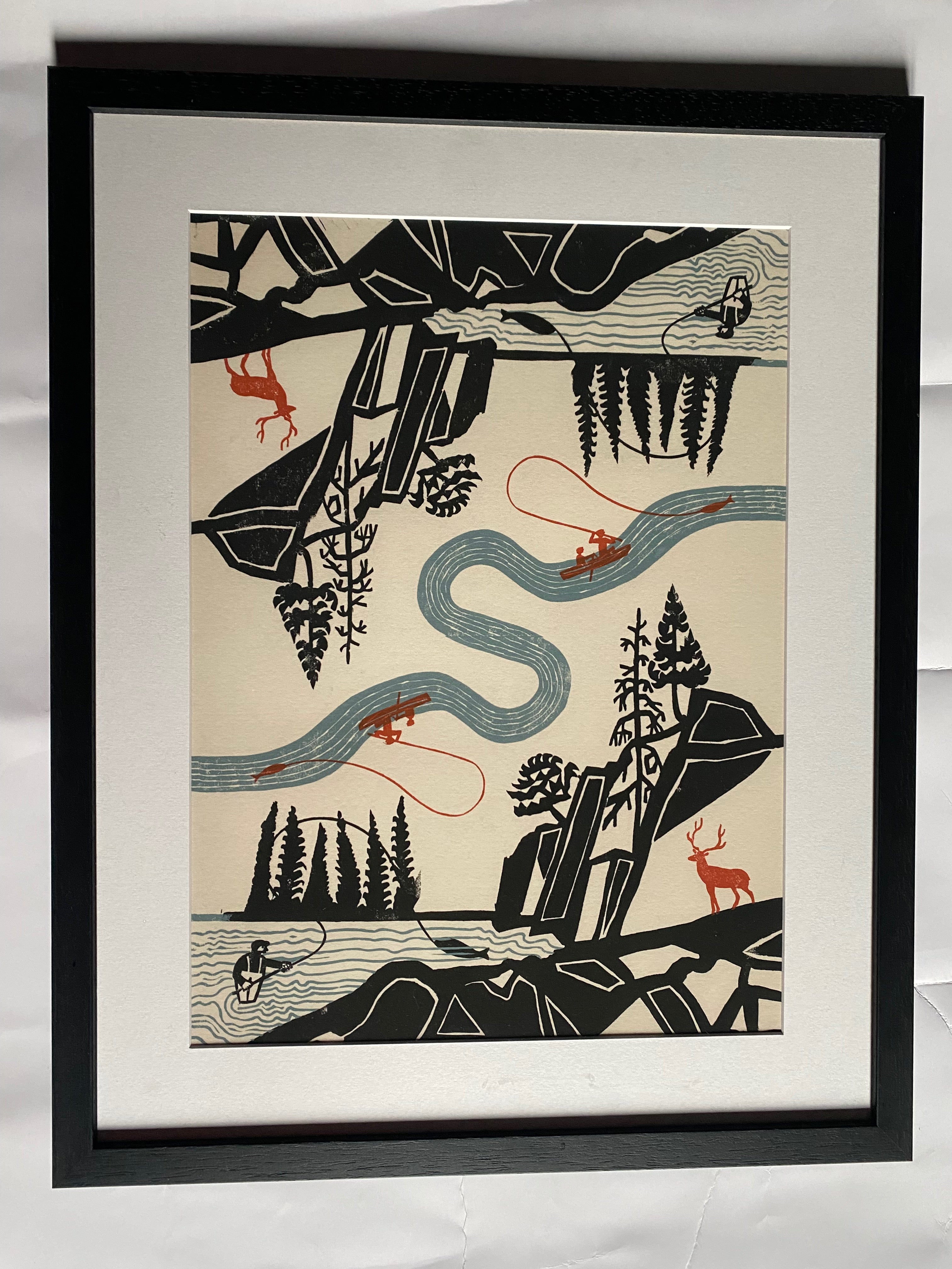 Edward Bawden Highland Glen wrapping paper print design glicee print