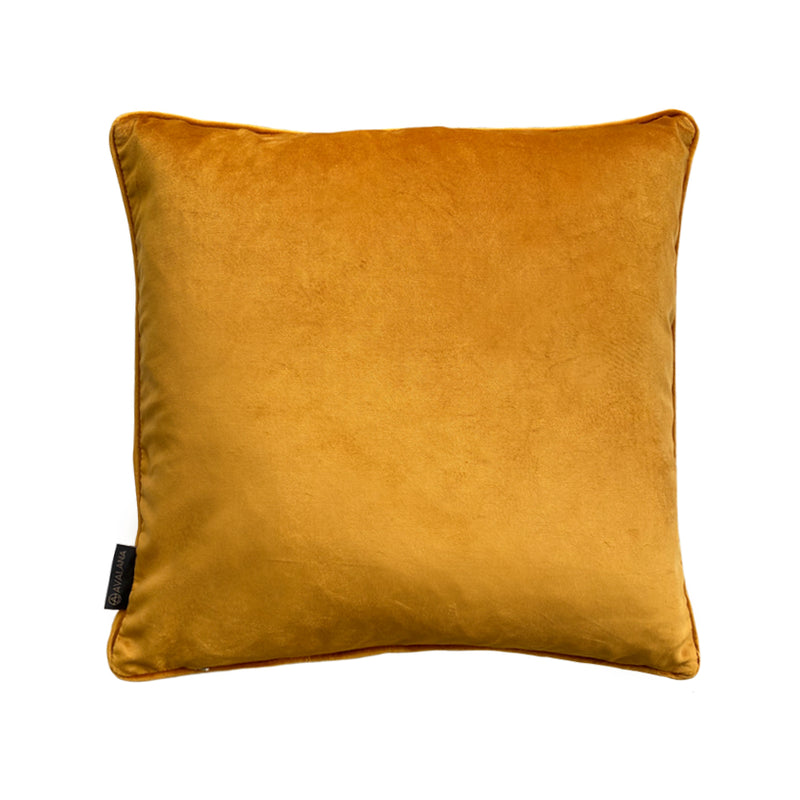 Natural Leo Piped Velvet Cushion By Avalana 