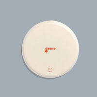Zest round enamel tray in cream with grey and brown stripes by Geese