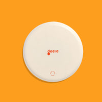 Zodiac round enamel tray in orange with a pale pink star and rim by Geese
