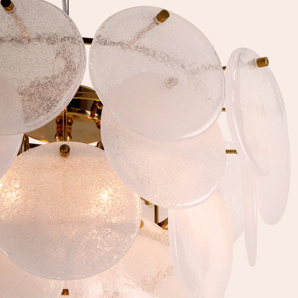 White Glass Disk Chandelier by houseof