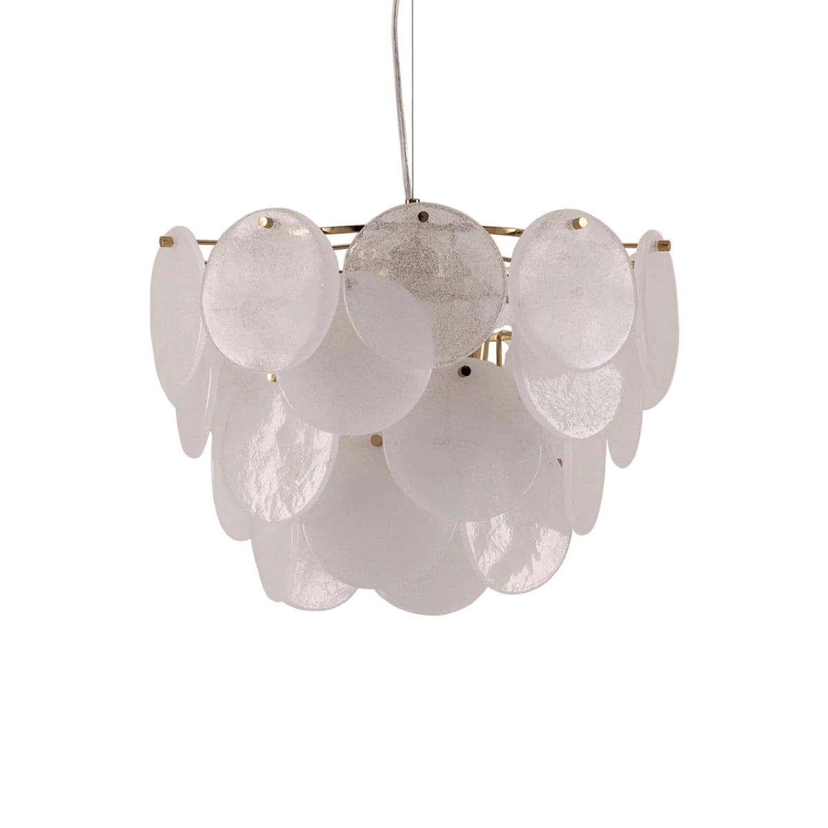 White Glass Disk Chandelier by houseof