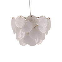 White Glass Disk Chandelier by houseof