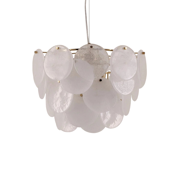 White Glass Disk Chandelier by houseof
