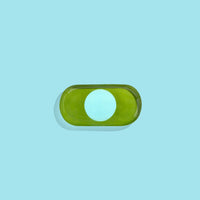 Zen capsule enamel tray in green with a bold blue circle design by Geese