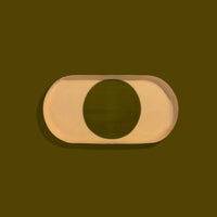 Zen capsule enamel tray in cream with a bold olive circle design by Geese