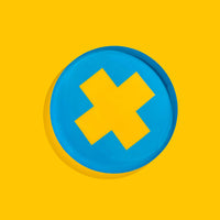 Zeppelin round enamel tray in blue with a vibrant yellow cross design by Geese