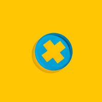 Zeppelin round enamel tray in blue with a vibrant yellow cross design by Geese