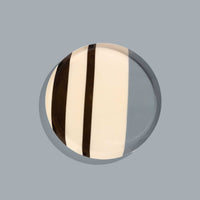 Zest round enamel tray in cream with grey and brown stripes by Geese