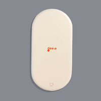 Zombie capsule enamel tray in deep red with an orange and grey split pill design by Geese
