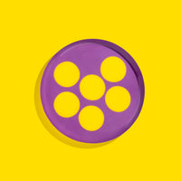 Zulu round enamel tray in purple with six yellow dots by Geese