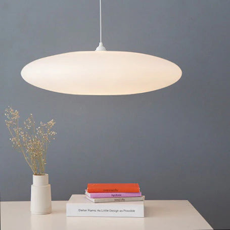 Oval Pendant Light | White hanging lampshade | Plastic Round