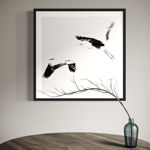 herons wall art poster by john greene