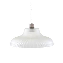 Mono Vintage Railway Glass Pendant Light 15.75" IP20 by Mullan Lighting in Antique Silver
