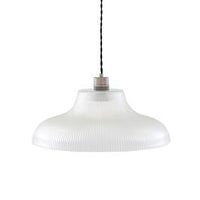 Mono Vintage Railway Glass Pendant Light 15.75" IP20 by Mullan Lighting in Antique Silver