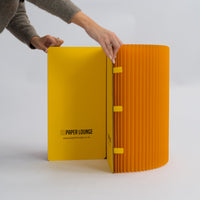 Foldable Circular Paper Table - Yellow