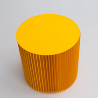 Foldable Circular Paper Table - Yellow