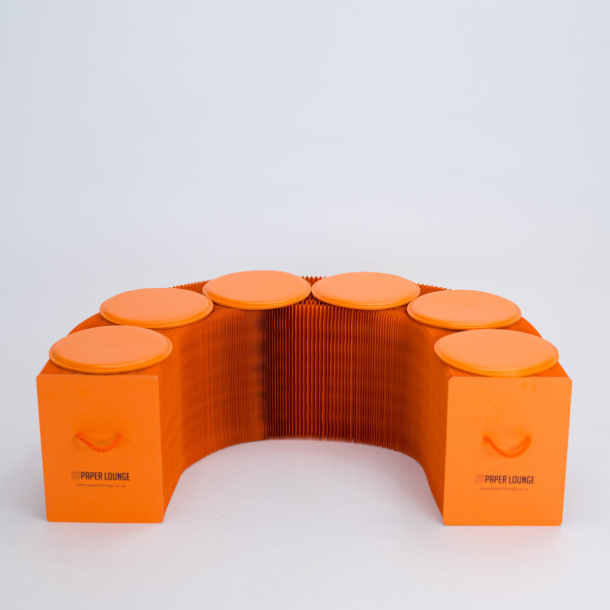 Foldable Paper Bench - Orange