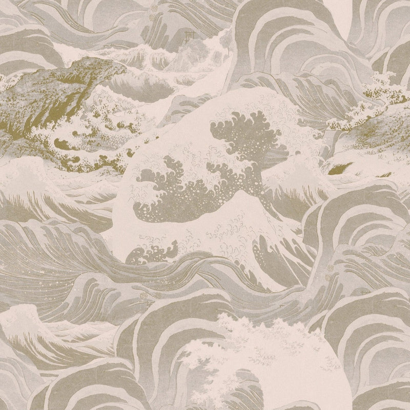 Sea waves mind the gap wall paper neutral 