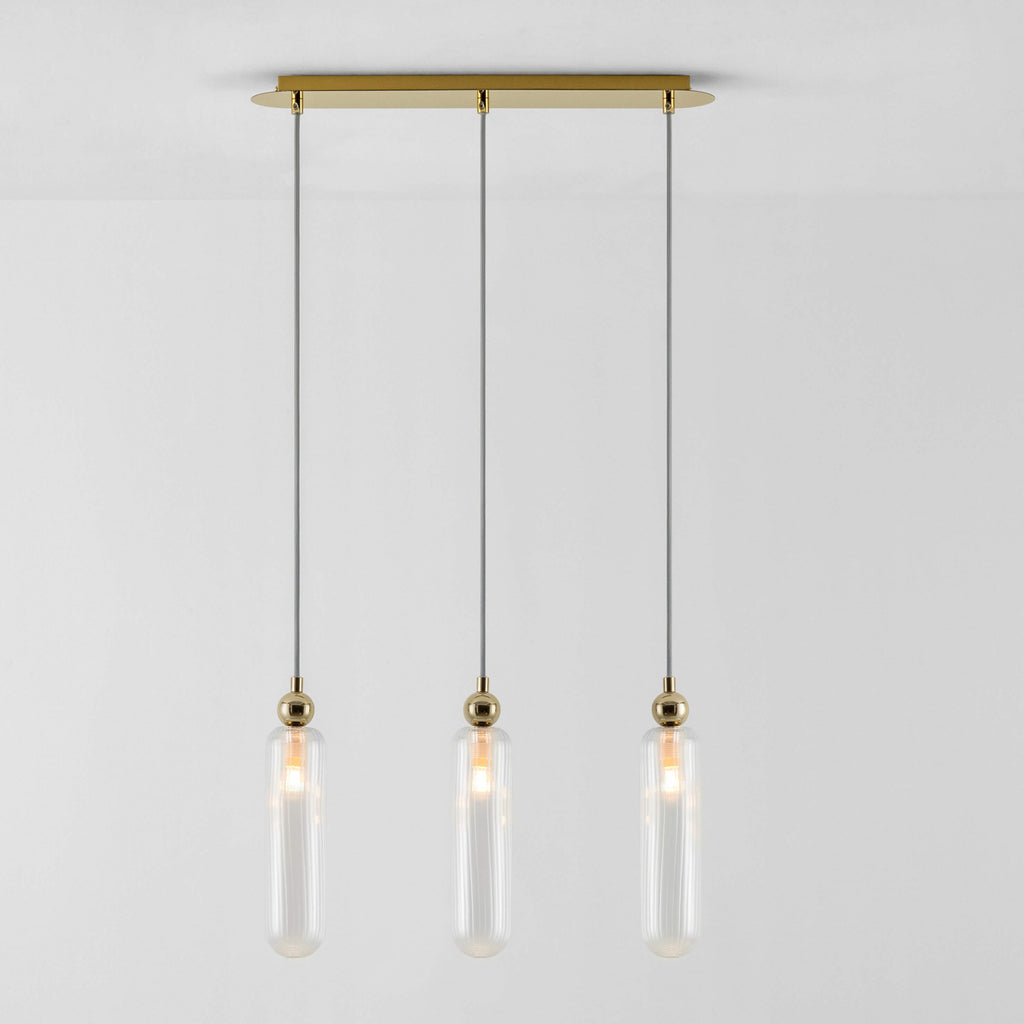 Ribbed Glass Cluster Ceiling Light