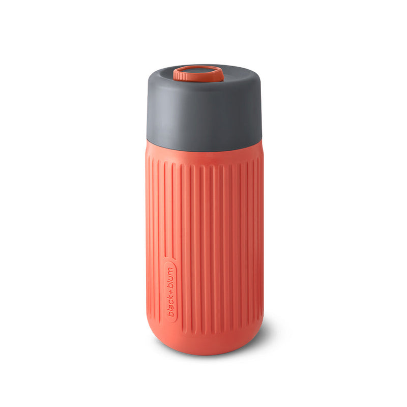 Coral Glass Travel Cup with protective heat proof silicone cover and leak proof lid