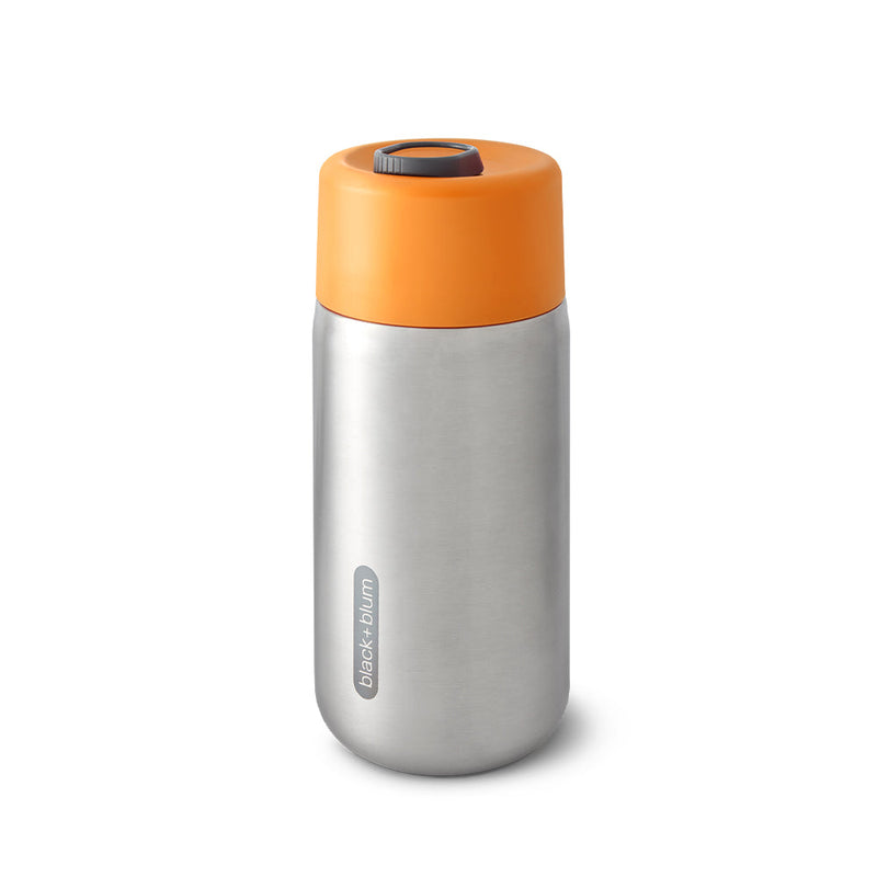 Orange Insulated Stainless Steel Travel Cup with leak proof lid