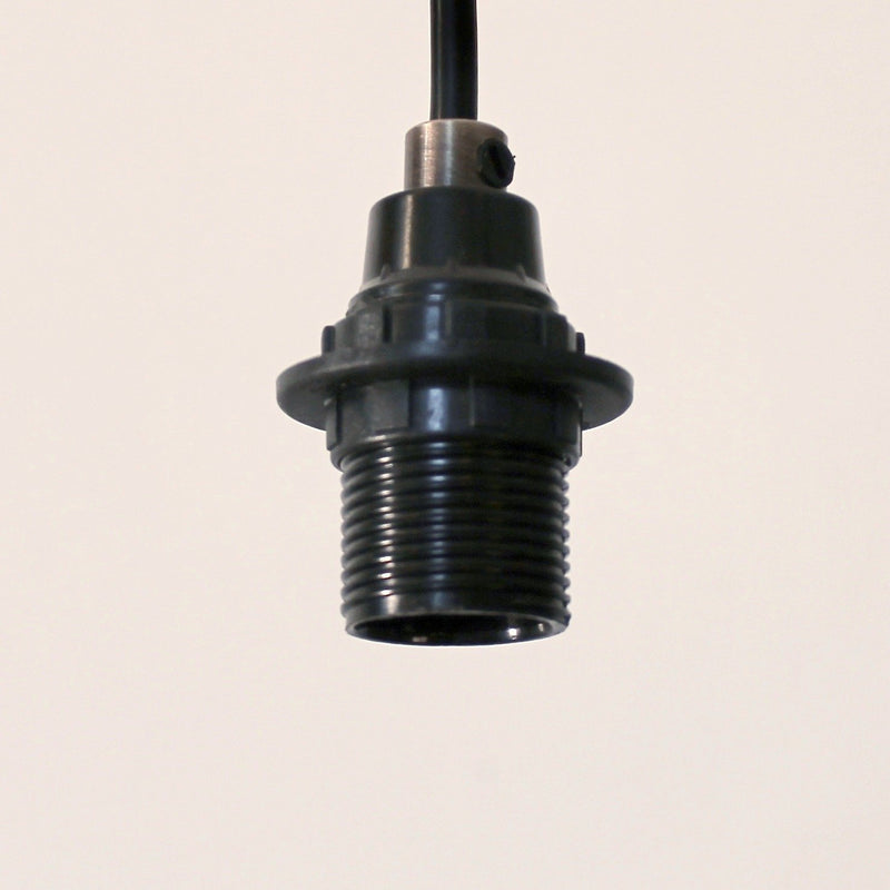E14 lampholder, black quality pendant drop with brass cordgrips