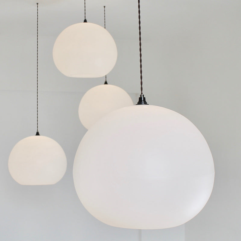 Polly Inverse Lampshade, multiple, large quality white lighting, contemporary pendant lighting, white lights, calm lighting, kitchen suspension, living room lighting