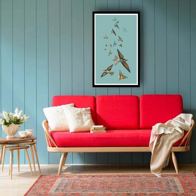 Bee Eaters Watercolour Wall Art Poster