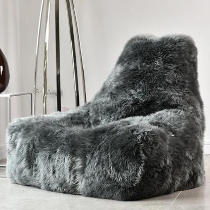 Mighty-b Big Furry Bean Bag Chair Grey