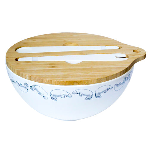 Emilie O'Connor Dugong Large Bamboo Salad Bowl With Tongs 