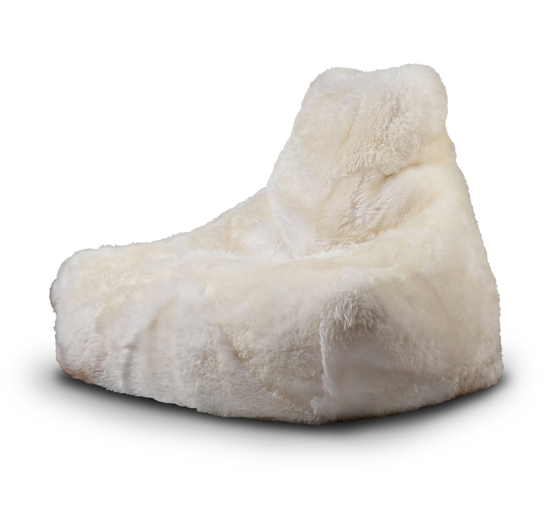 Extreme Lounging Mighty-b Big Furry Bean Bag Chair White