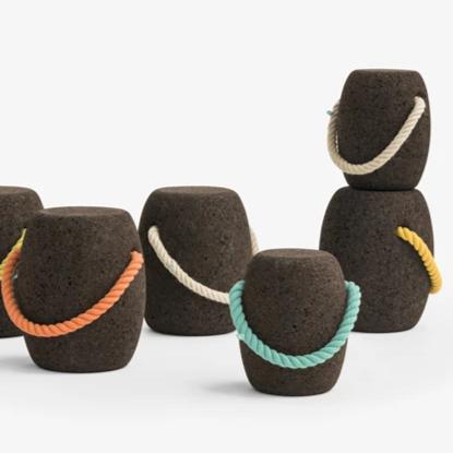 Pipo Cork Stool Coloured Handles Set 3