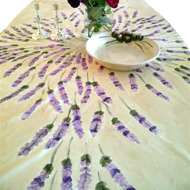 Flowers Hand Painted Tablecloth
