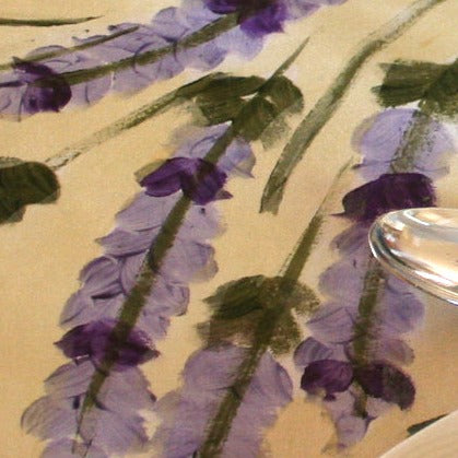 Lavender Flowers Hand Painted Tablecloth