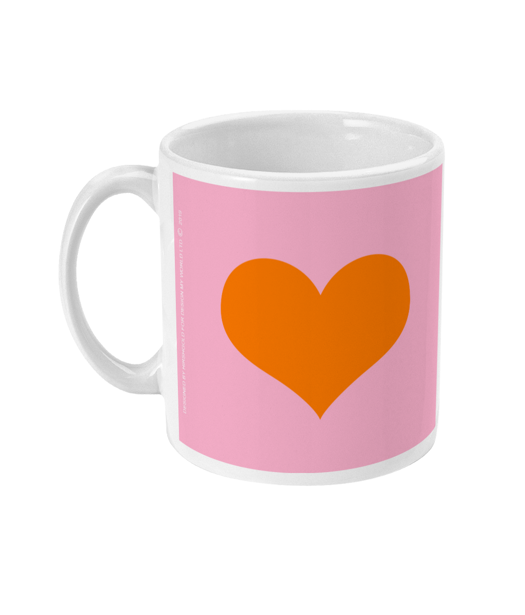My Love Mug Lilac Wth Orange Heart