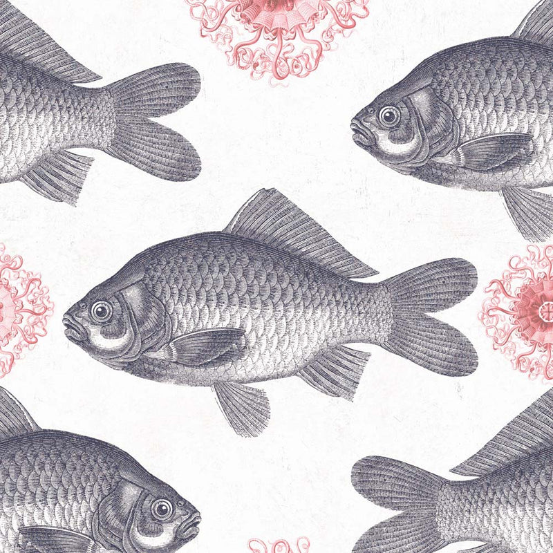 Mind The Gap Wallpaper Fish Red