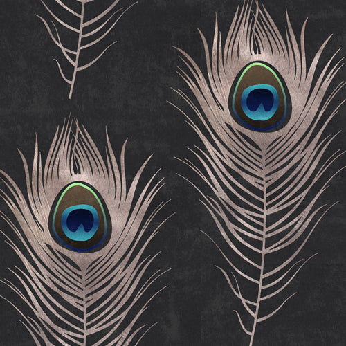 Mind The Gap Peacock Feather Wallpaper