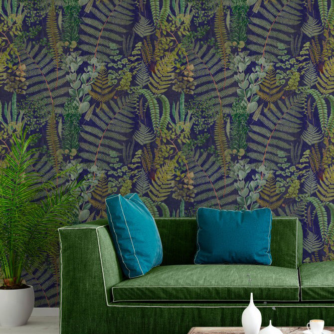 Mind The Gap Green Sancturay Anthracite Wallpaper